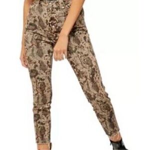 Free people two faced snakeskin crop jeans